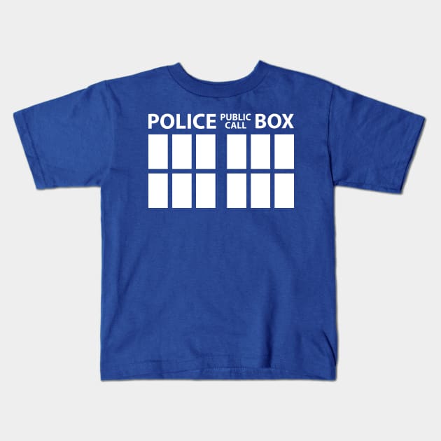 Police Public Call Box Kids T-Shirt by chwbcc